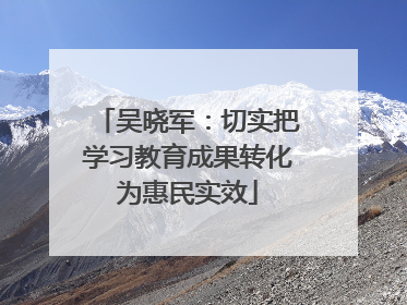 吴晓军：切实把学习教育成果转化为惠民实效