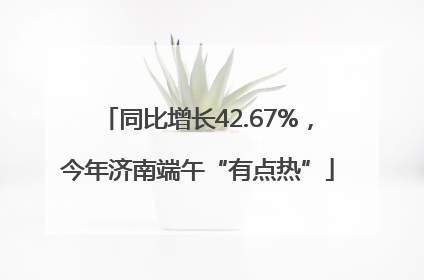 同比增长42.67%，今年济南端午“有点热”
