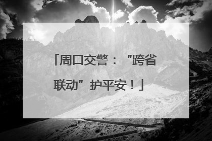 周口交警：“跨省联动”护平安！