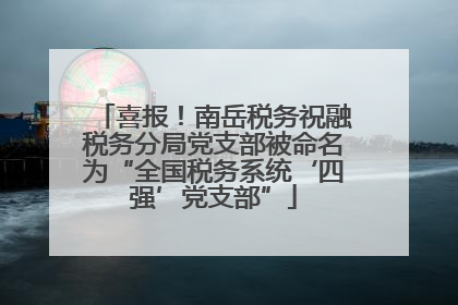 喜报！南岳税务祝融税务分局党支部被命名为“全国税务系统‘四强’党支部”