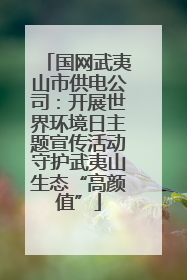 国网武夷山市供电公司：开展世界环境日主题宣传活动守护武夷山生态“高颜值”