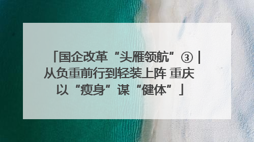 国企改革“头雁领航”③｜从负重前行到轻装上阵 重庆以“瘦身”谋“健体”