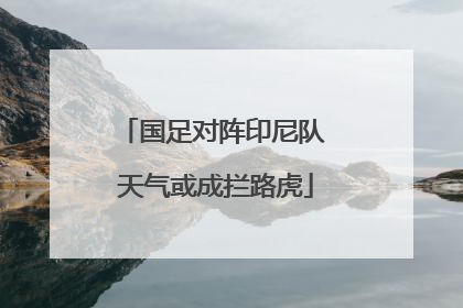 国足对阵印尼队 天气或成拦路虎