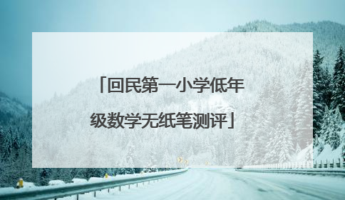回民第一小学低年级数学无纸笔测评
