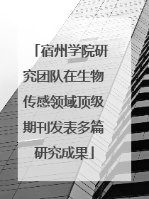 宿州学院研究团队在生物传感领域顶级期刊发表多篇研究成果