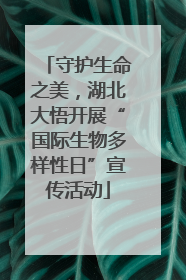 守护生命之美，湖北大悟开展“国际生物多样性日”宣传活动