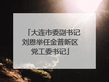 大连市委副书记刘恩举任金普新区党工委书记