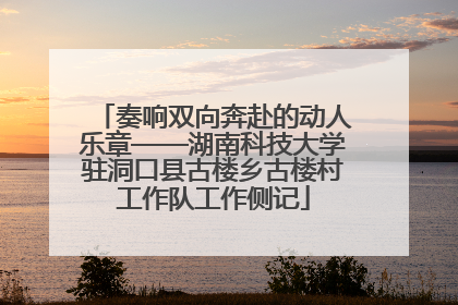 奏响双向奔赴的动人乐章——湖南科技大学驻洞口县古楼乡古楼村工作队工作侧记
