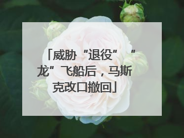威胁“退役”“龙”飞船后，马斯克改口撤回