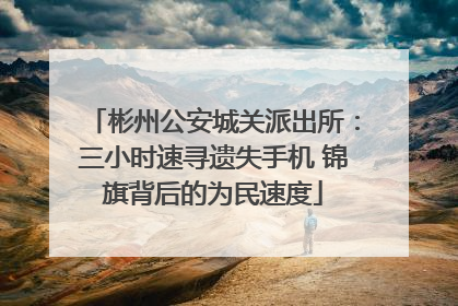 彬州公安城关派出所：三小时速寻遗失手机 锦旗背后的为民速度