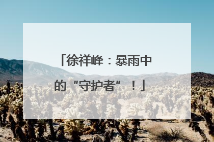 徐祥峰：暴雨中的“守护者”！