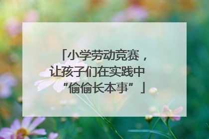 小学劳动竞赛，让孩子们在实践中“偷偷长本事”