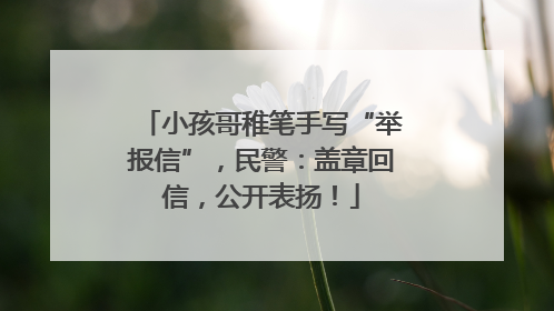 小孩哥稚笔手写“举报信”，民警：盖章回信，公开表扬！