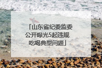 山东省纪委监委公开曝光5起违规吃喝典型问题
