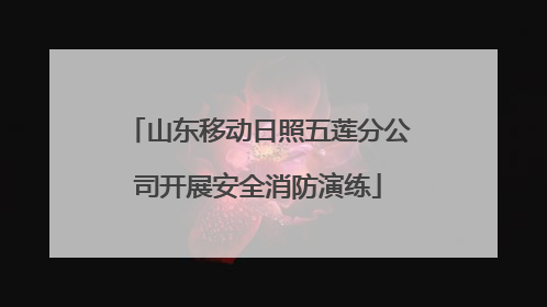 山东移动日照五莲分公司开展安全消防演练