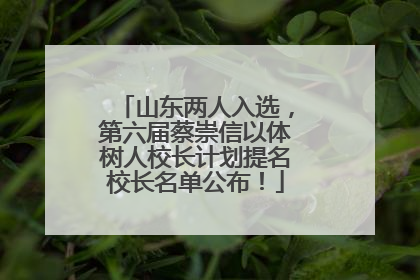 山东两人入选，第六届蔡崇信以体树人校长计划提名校长名单公布！