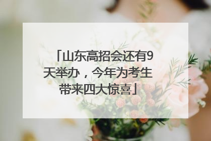 山东高招会还有9天举办，今年为考生带来四大惊喜