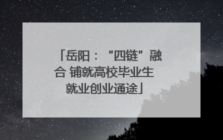 岳阳：“四链”融合 铺就高校毕业生就业创业通途