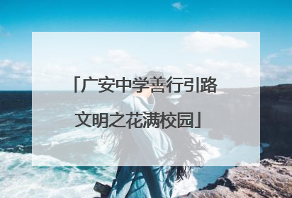 广安中学善行引路 文明之花满校园