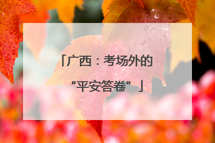 广西：考场外的“平安答卷”