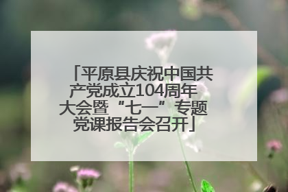 平原县庆祝中国共产党成立104周年大会暨“七一”专题党课报告会召开