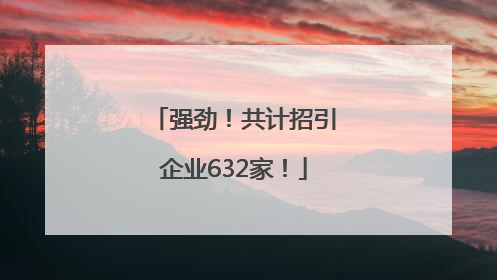 强劲！共计招引企业632家！