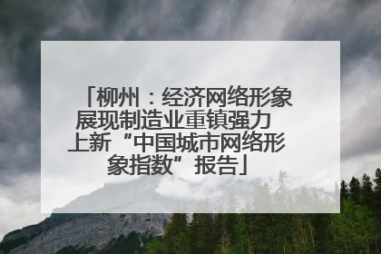柳州：经济网络形象展现制造业重镇强力 上新“中国城市网络形象指数”报告