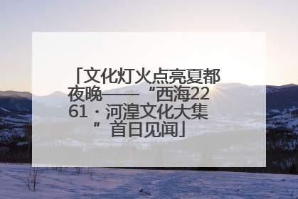 文化灯火点亮夏都夜晚——“西海2261・河湟文化大集”首日见闻