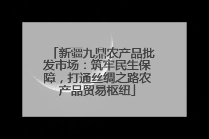 新疆九鼎农产品批发市场：筑牢民生保障，打通丝绸之路农产品贸易枢纽