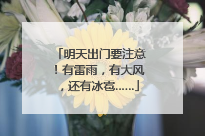 明天出门要注意！有雷雨，有大风，还有冰雹……