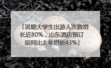 暑期大学生出游人次数增长近80%，山东酒店预订量同比去年增长43%