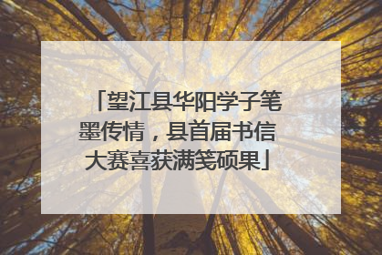 望江县华阳学子笔墨传情，县首届书信大赛喜获满笺硕果