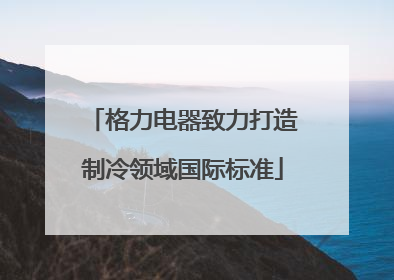 格力电器致力打造制冷领域国际标准