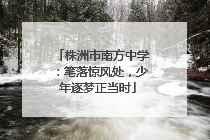 株洲市南方中学：笔落惊风处，少年逐梦正当时