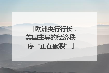 欧洲央行行长：美国主导的经济秩序“正在破裂”