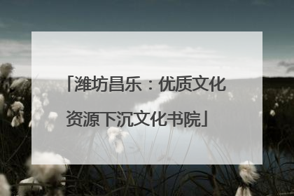 潍坊昌乐：优质文化资源下沉文化书院