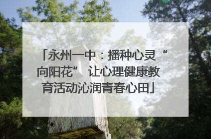 永州一中：播种心灵“向阳花” 让心理健康教育活动沁润青春心田