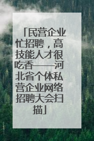 民营企业忙招聘，高技能人才很吃香——河北省个体私营企业网络招聘大会扫描