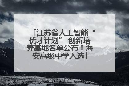 江苏省人工智能“优才计划” 创新培养基地名单公布！海安高级中学入选