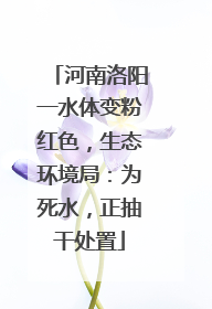 河南洛阳一水体变粉红色，生态环境局：为死水，正抽干处置