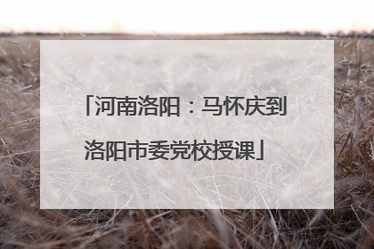 河南洛阳：马怀庆到洛阳市委党校授课