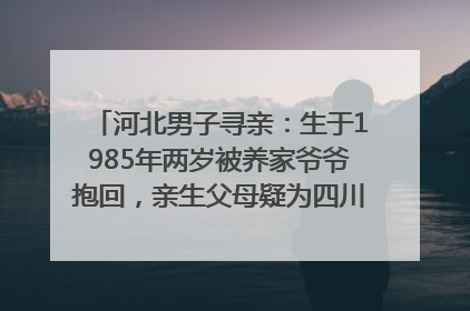河北男子寻亲：生于1985年两岁被养家爷爷抱回，亲生父母疑为四川仪陇人｜红星寻人