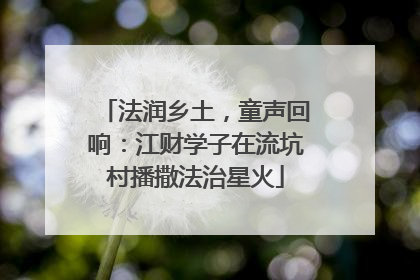 法润乡土，童声回响：江财学子在流坑村播撒法治星火