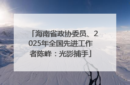 海南省政协委员、2025年全国先进工作者陈峰：光影捕手