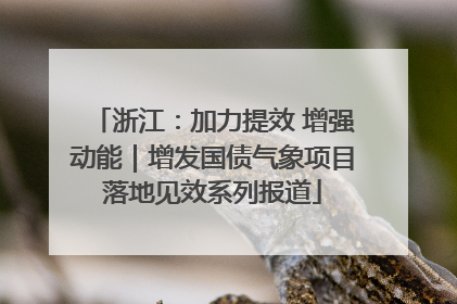 浙江：加力提效 增强动能｜增发国债气象项目落地见效系列报道