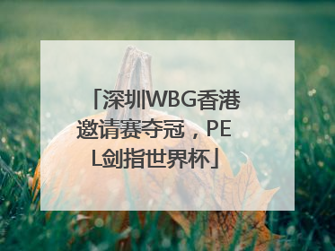 深圳WBG香港邀请赛夺冠，PEL剑指世界杯