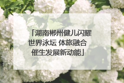 湖南郴州健儿闪耀世界泳坛 体旅融合催生发展新动能