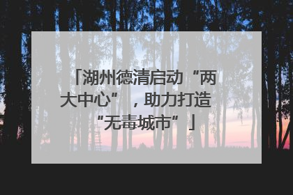 湖州德清启动“两大中心”，助力打造“无毒城市”