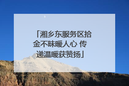 湘乡东服务区拾金不昧暖人心 传递温暖获赞扬