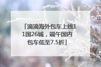 滴滴海外包车上线11国26城，端午国内包车低至7.5折